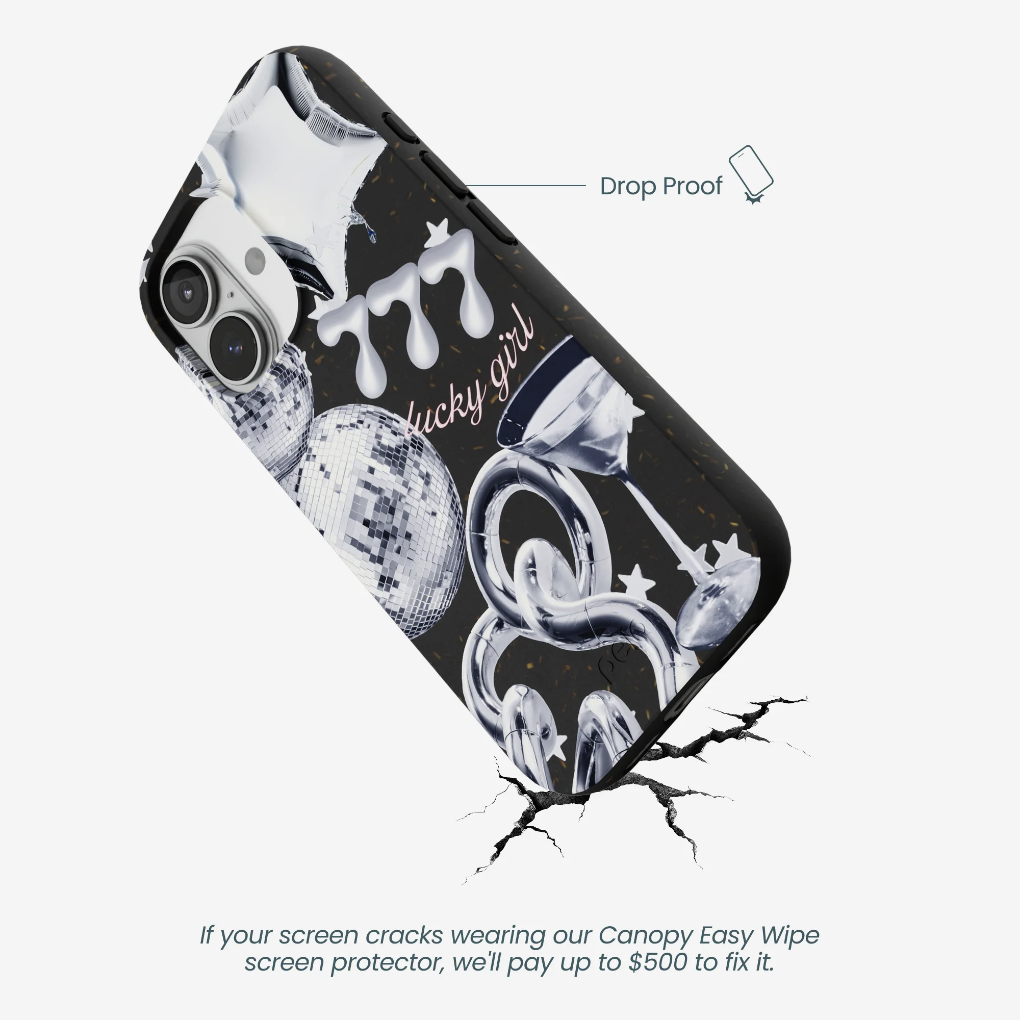Black Cosmic Luck iPhone 17 Case - Image 5