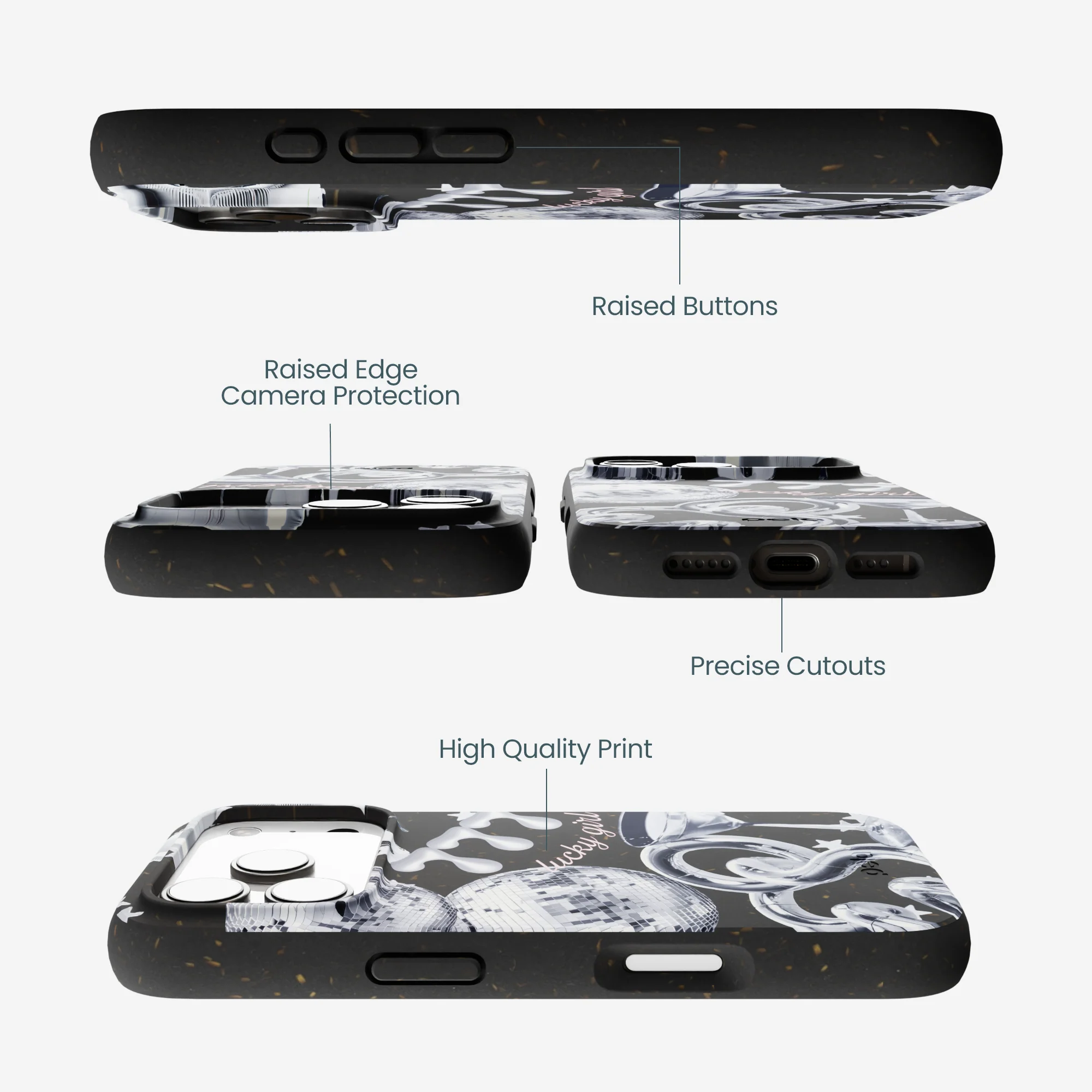 Black Cosmic Luck iPhone 17 Pro Case - Image 3