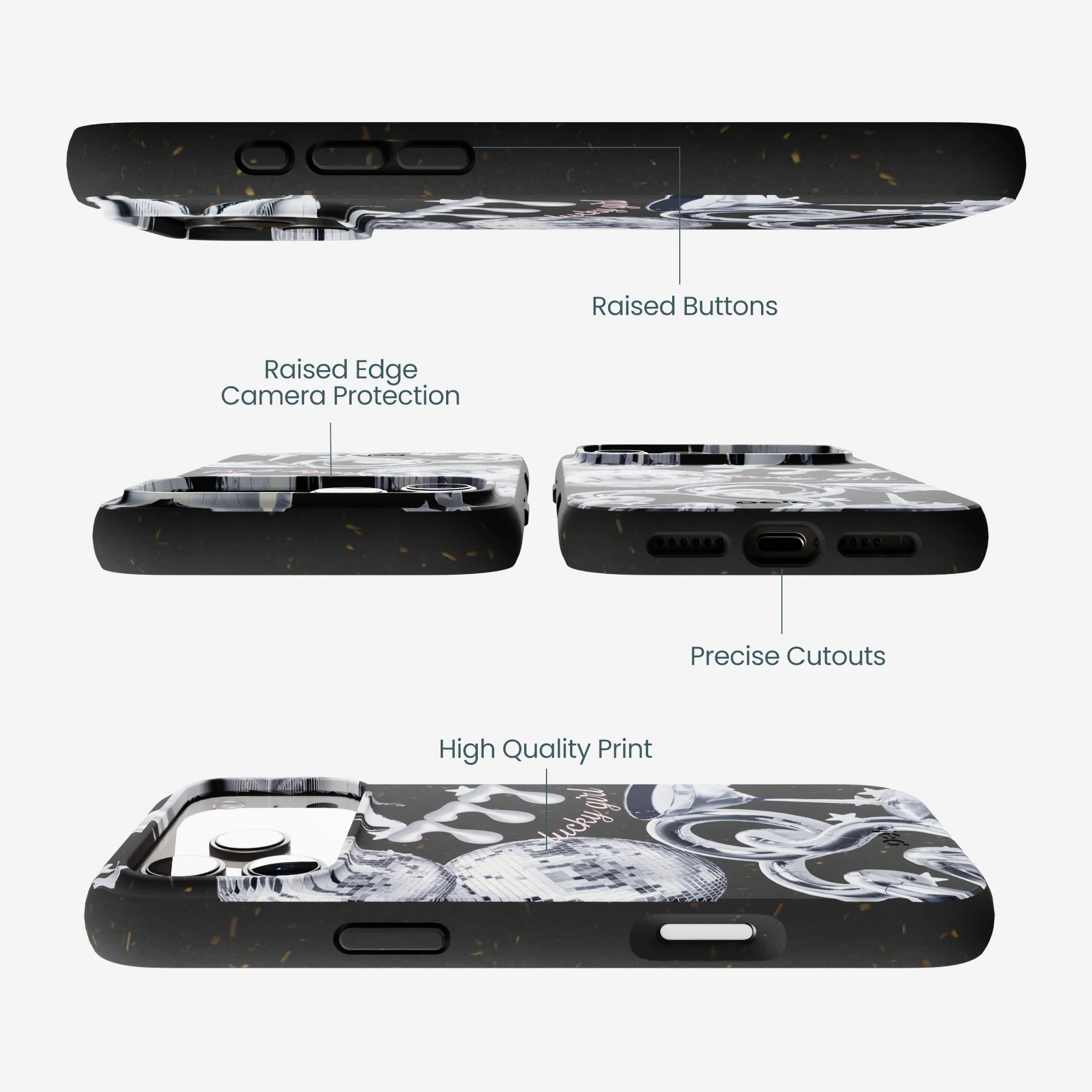 Black Cosmic Luck iPhone 17 Pro Max Case - Image 3