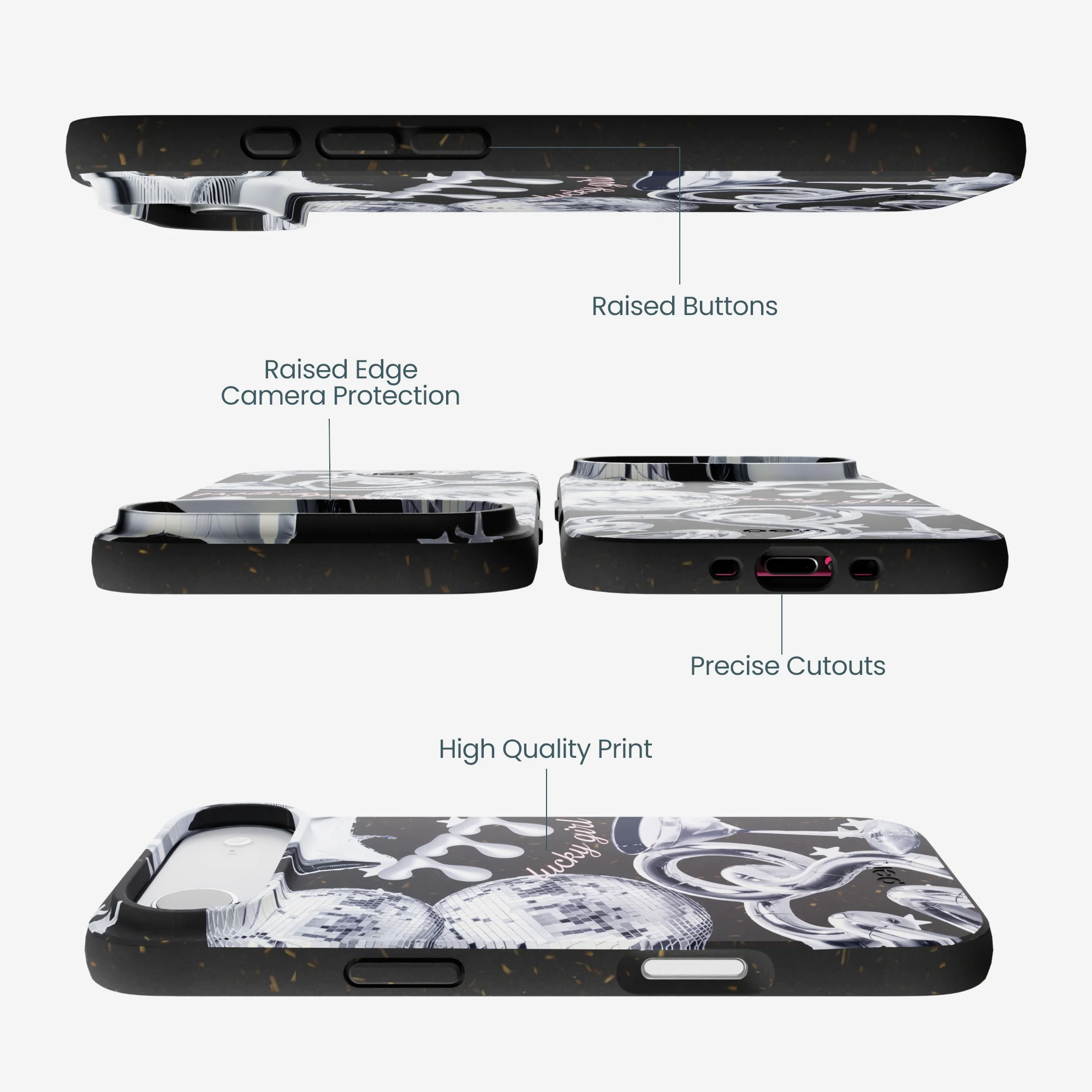 Black Cosmic Luck iPhone Air Case - Image 3