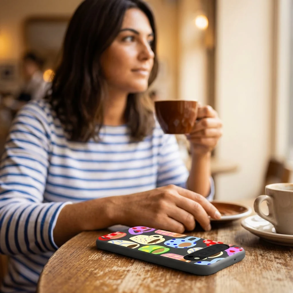 Black Cup of Joy Google Pixel 10/10 Pro Case - Image 2