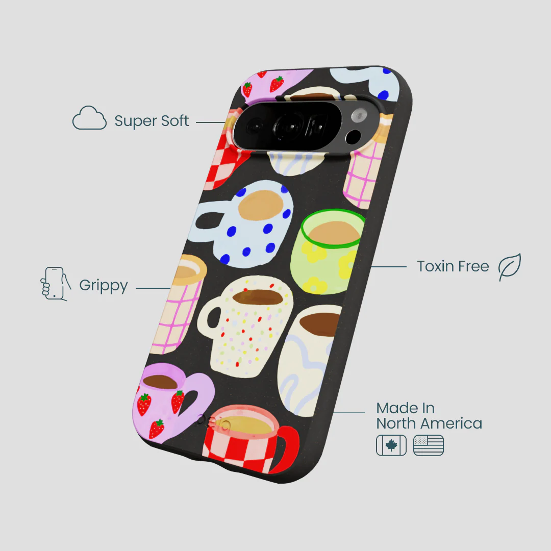 Black Cup of Joy Google Pixel 10/10 Pro Case - Image 4
