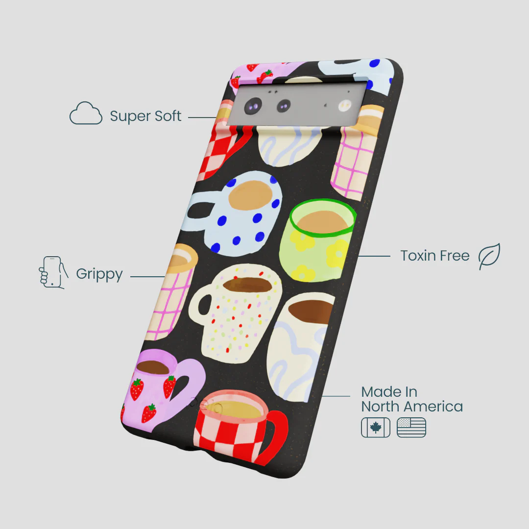 Black Cup of Joy Google Pixel 6 Case - Image 4