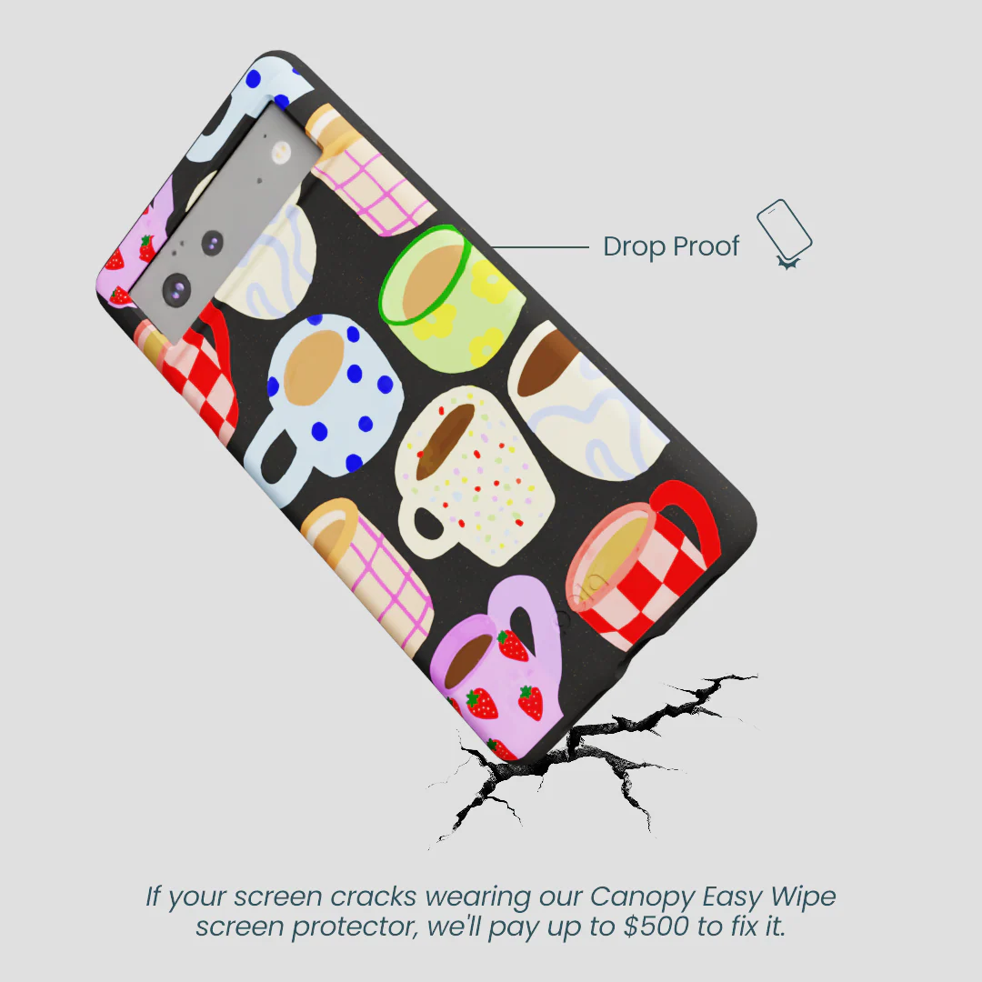Black Cup of Joy Google Pixel 6a Case - Image 5