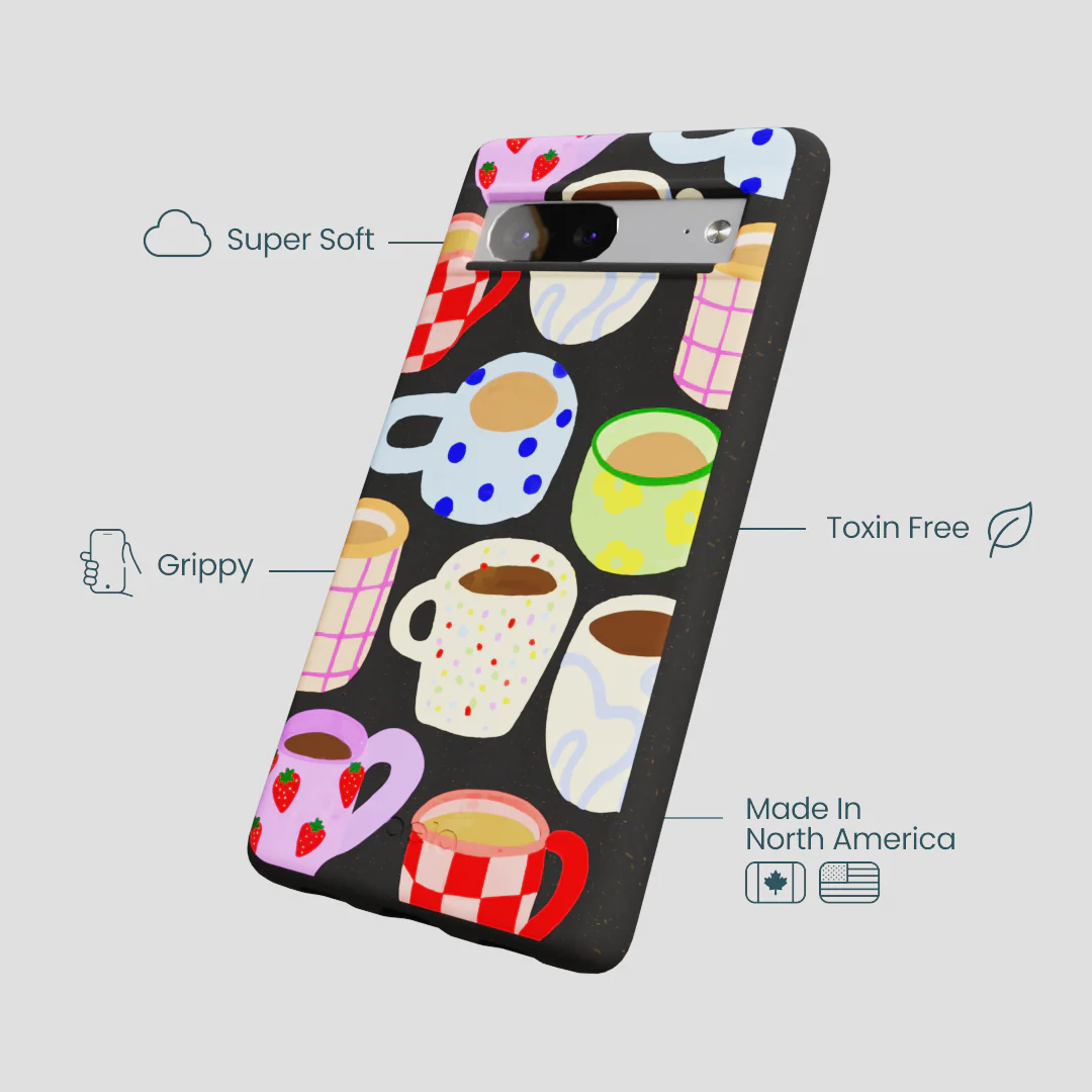 Black Cup of Joy Google Pixel 7 Case - Image 4