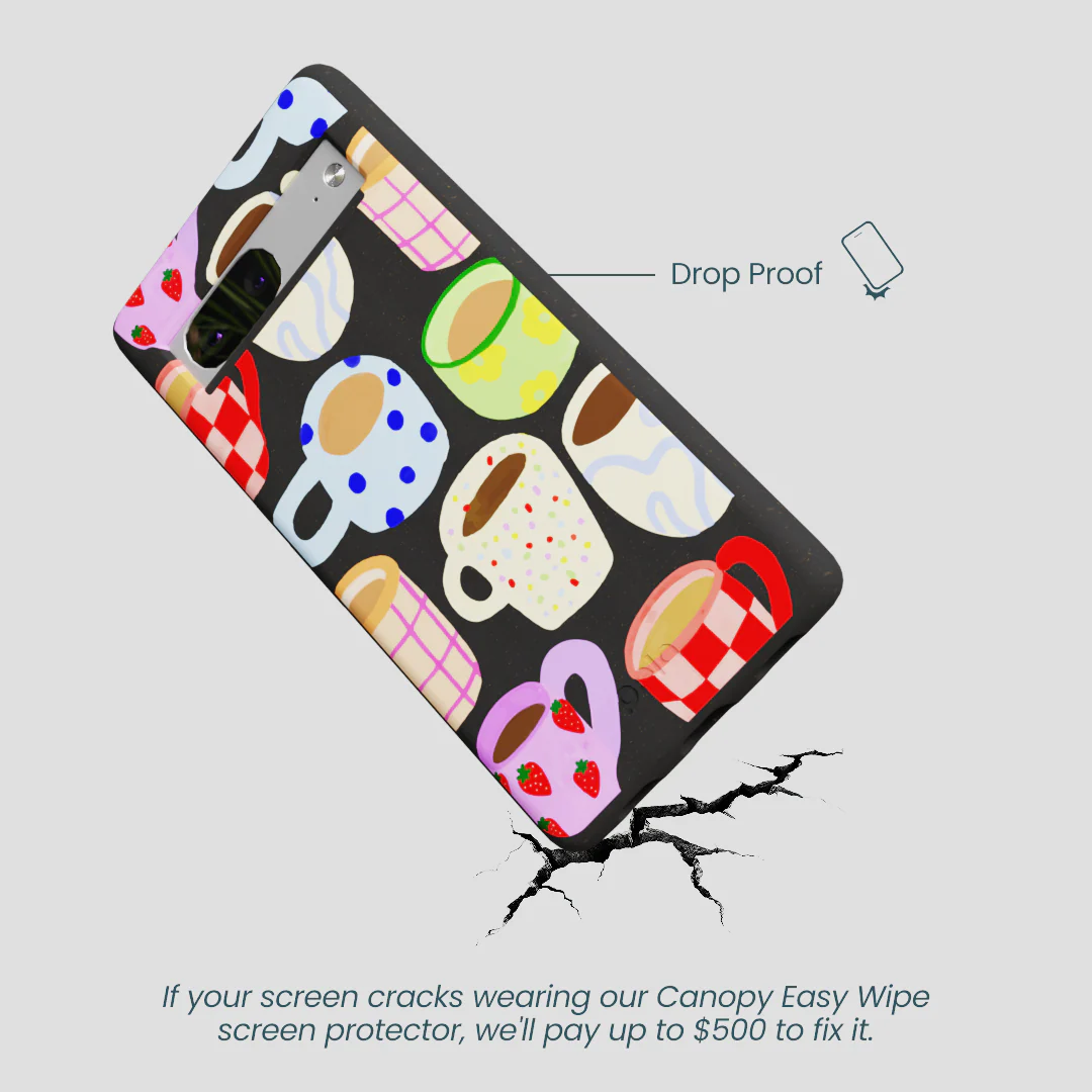 Black Cup of Joy Google Pixel 7 Case - Image 5