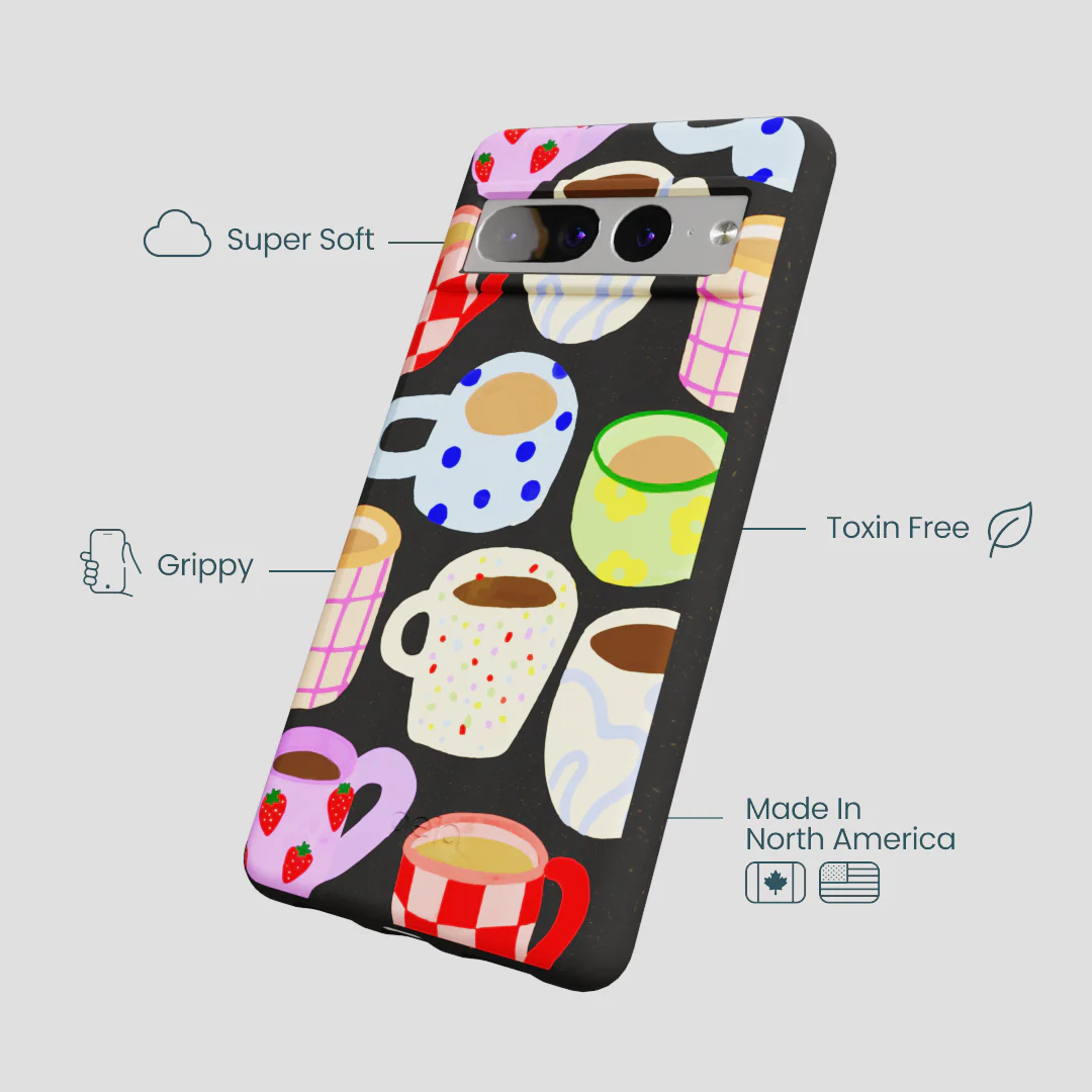 Black Cup of Joy Google Pixel 7 Pro Case - Image 4