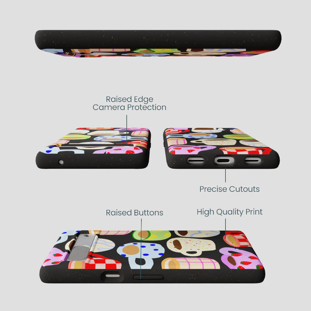 Black Cup of Joy Google Pixel 7a Case - Image 3