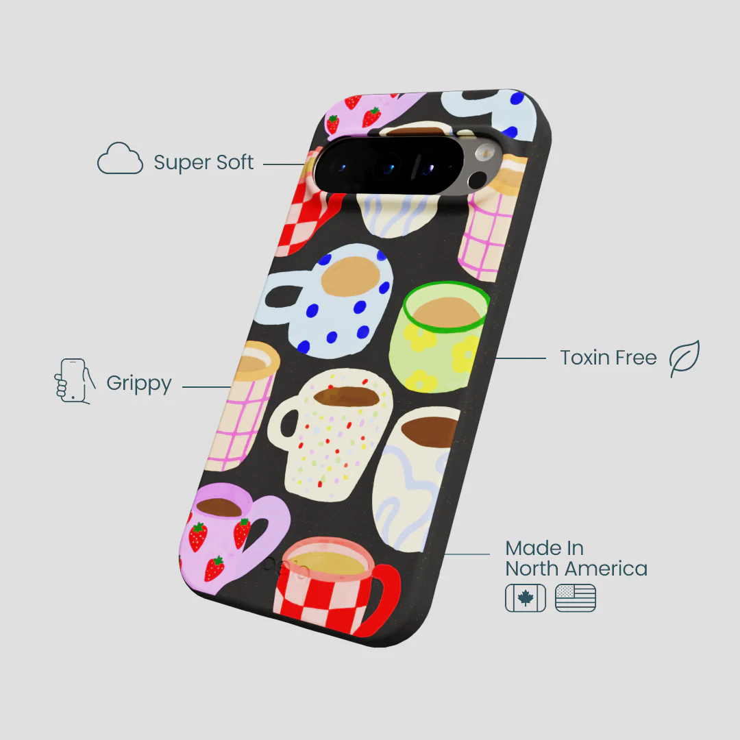 Black Cup of Joy Google Pixel 9/9 Pro Case - Image 4