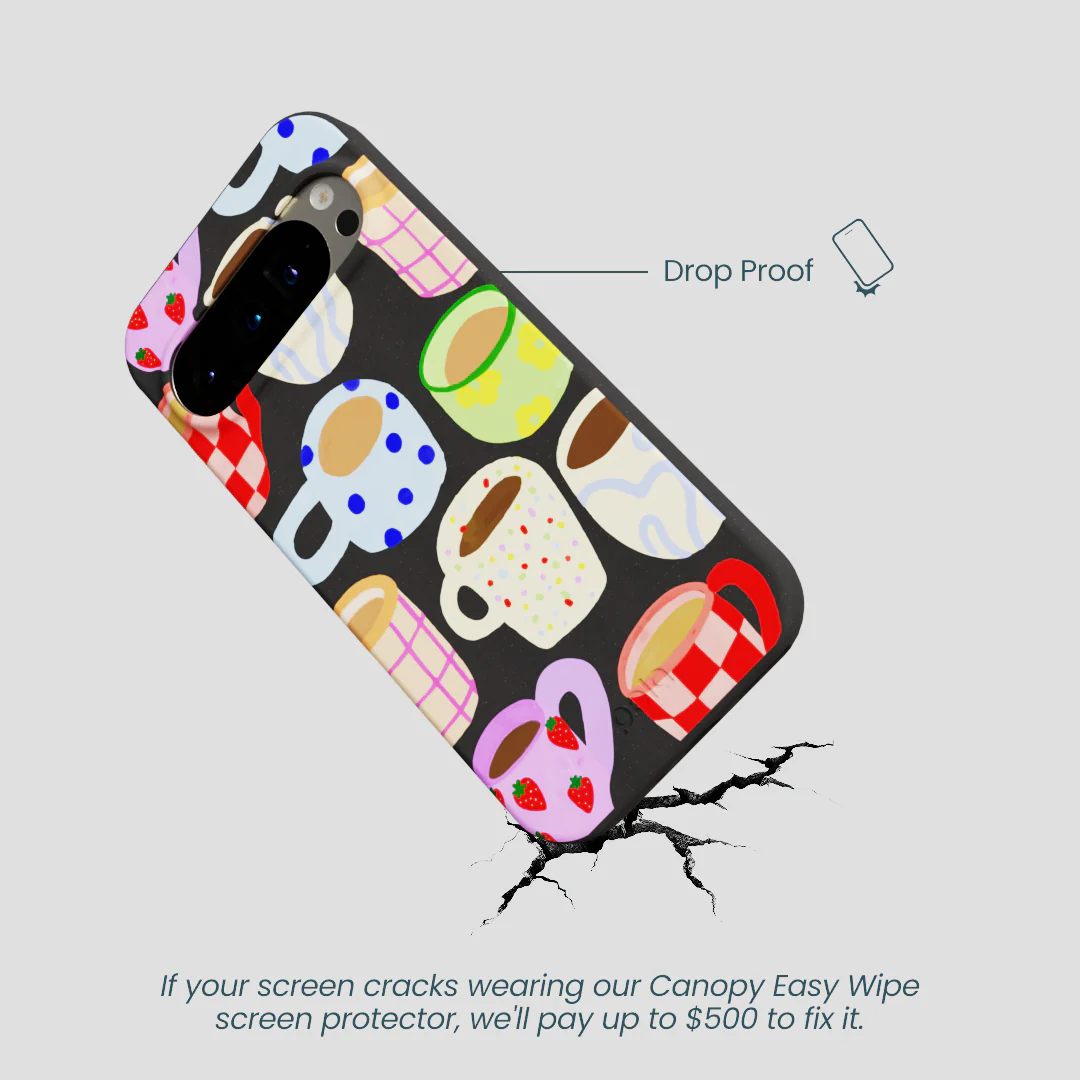 Black Cup of Joy Google Pixel 9/9 Pro Case - Image 5