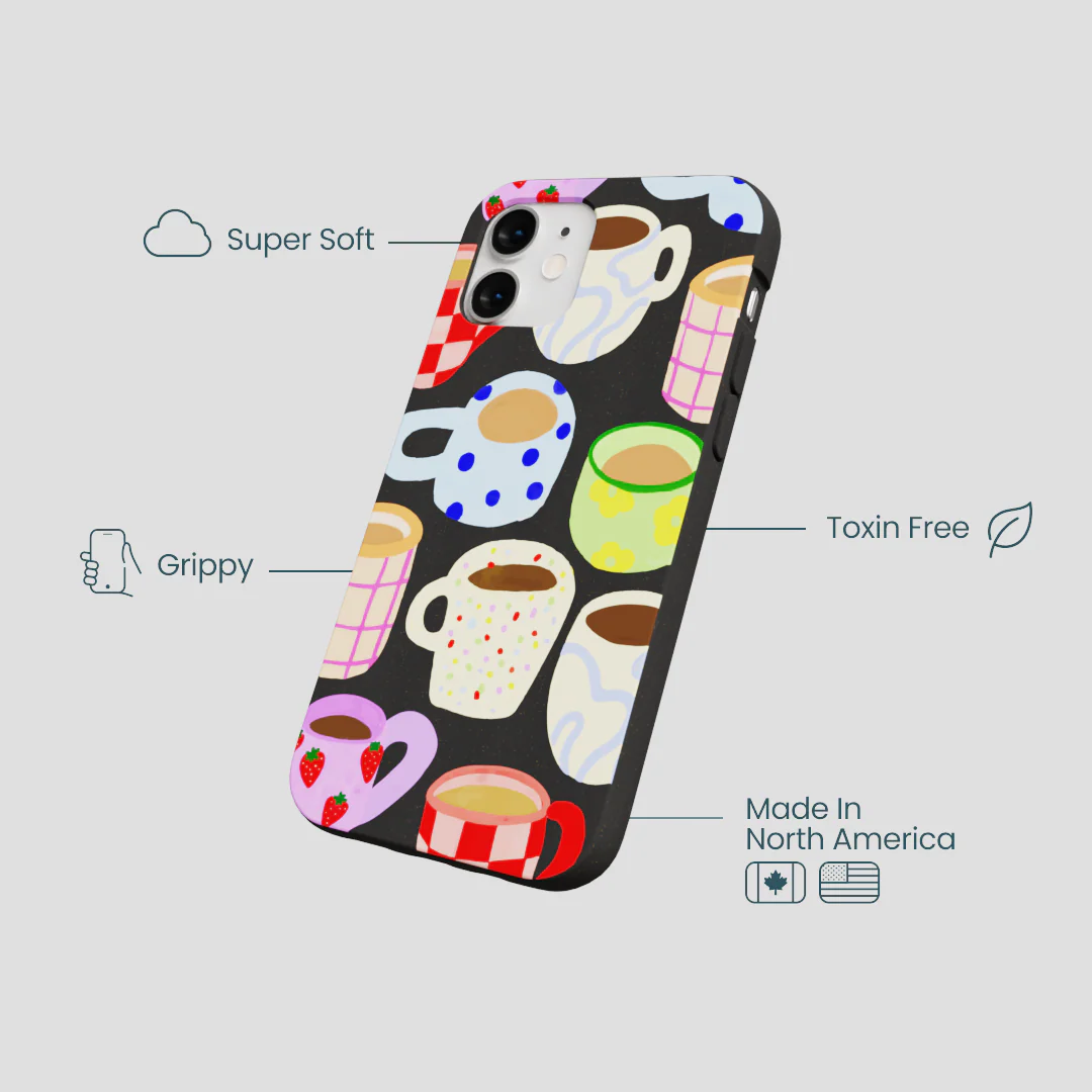 Black Cup of Joy iPhone 12 Mini Case - Image 4