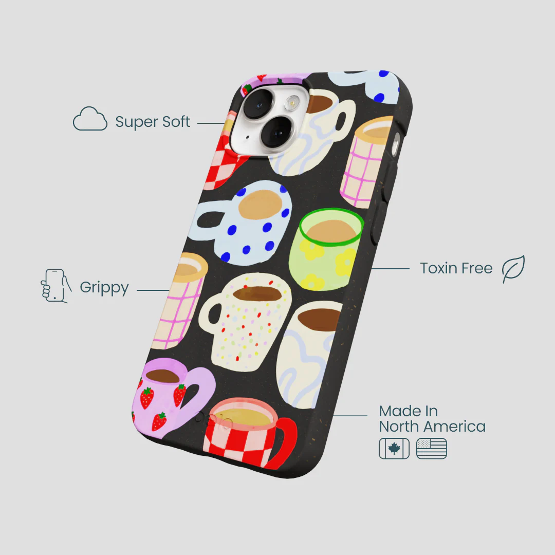 Black Cup of Joy iPhone 13 Case - Image 4