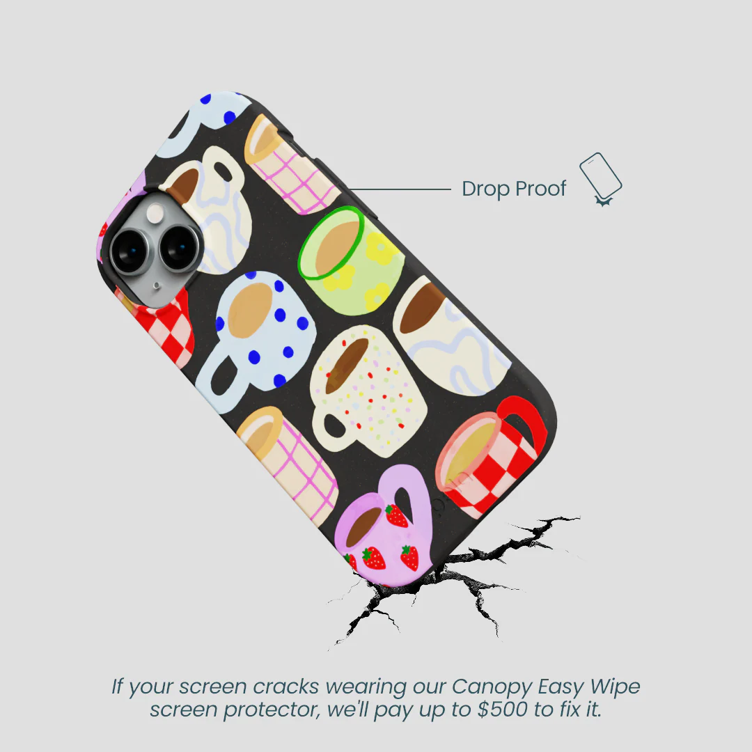 Black Cup of Joy iPhone 14 Case - Image 5