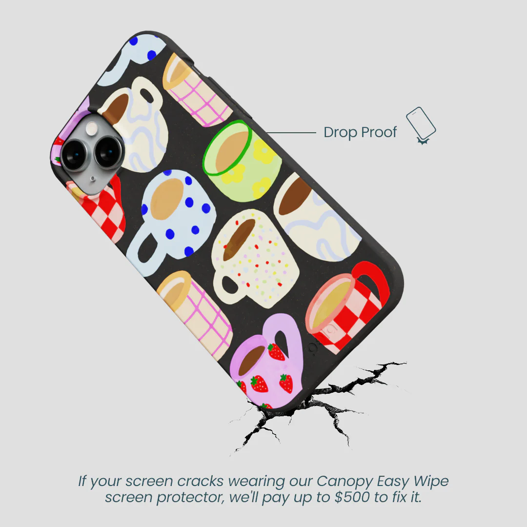 Black Cup of Joy iPhone 14 Plus Case - Image 5