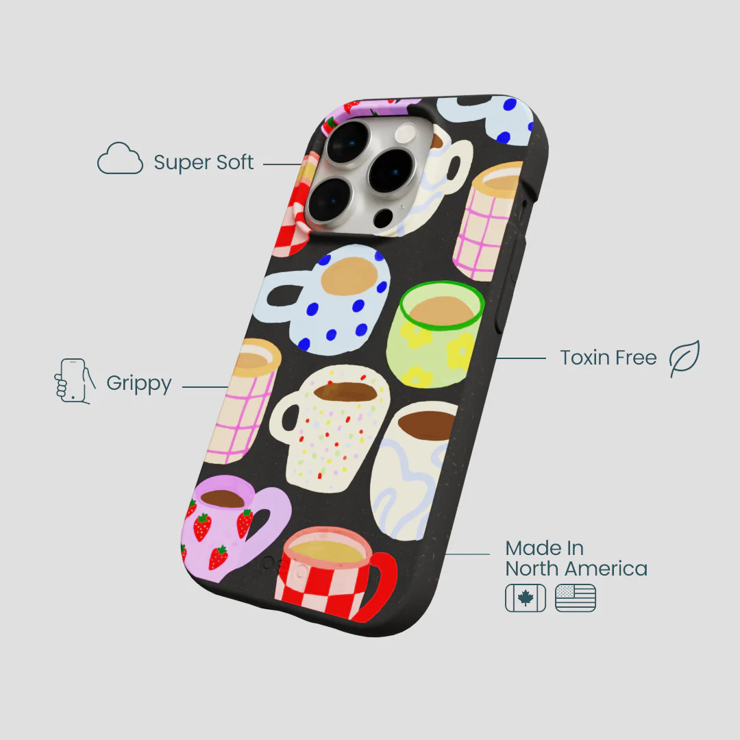 Black Cup of Joy iPhone 14 Pro Case - Image 4