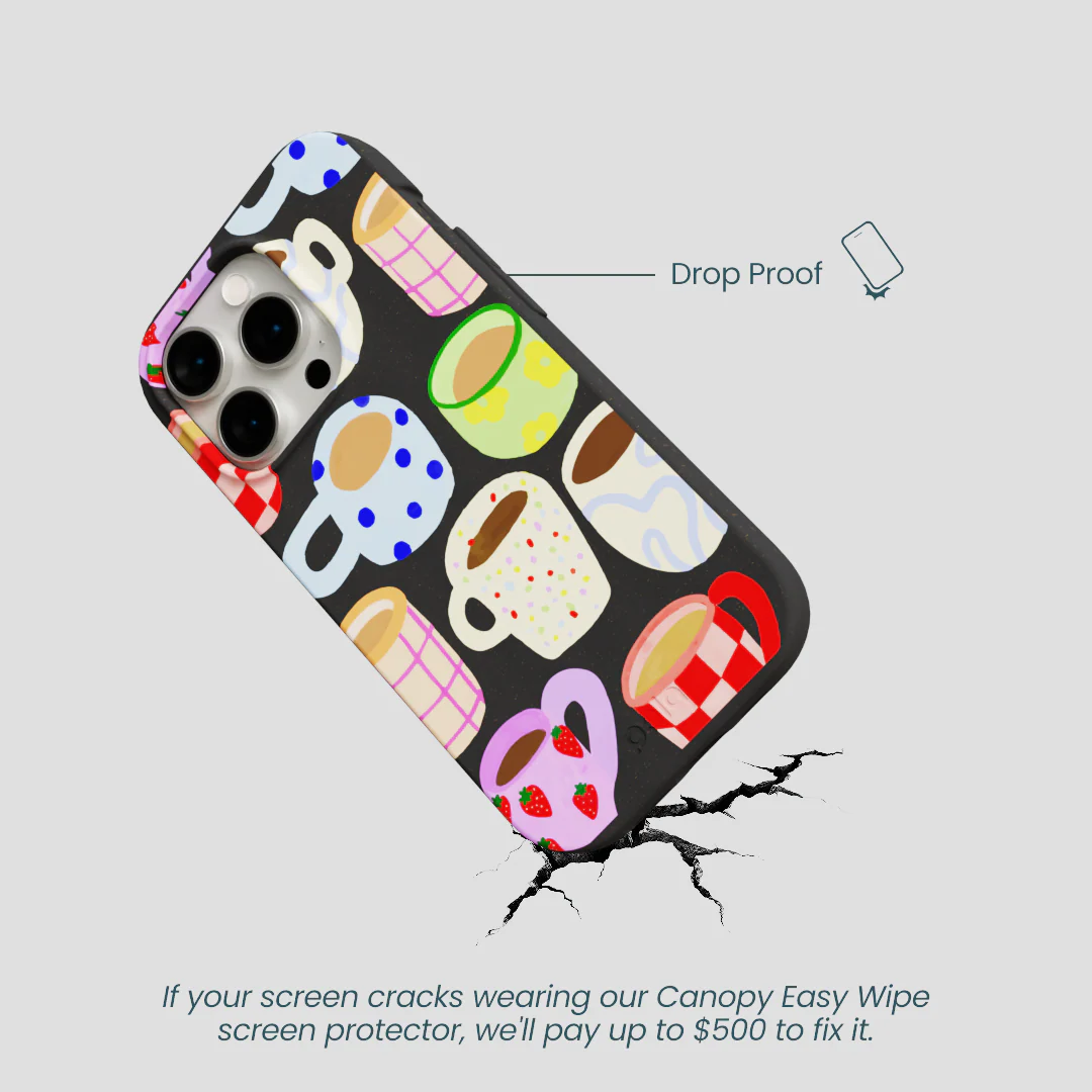 Black Cup of Joy iPhone 14 Pro Case - Image 5