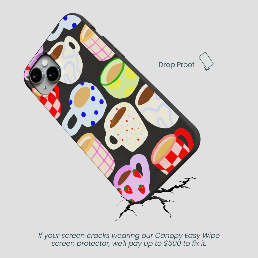 Black Cup of Joy iPhone 15 Plus Case - Image 5