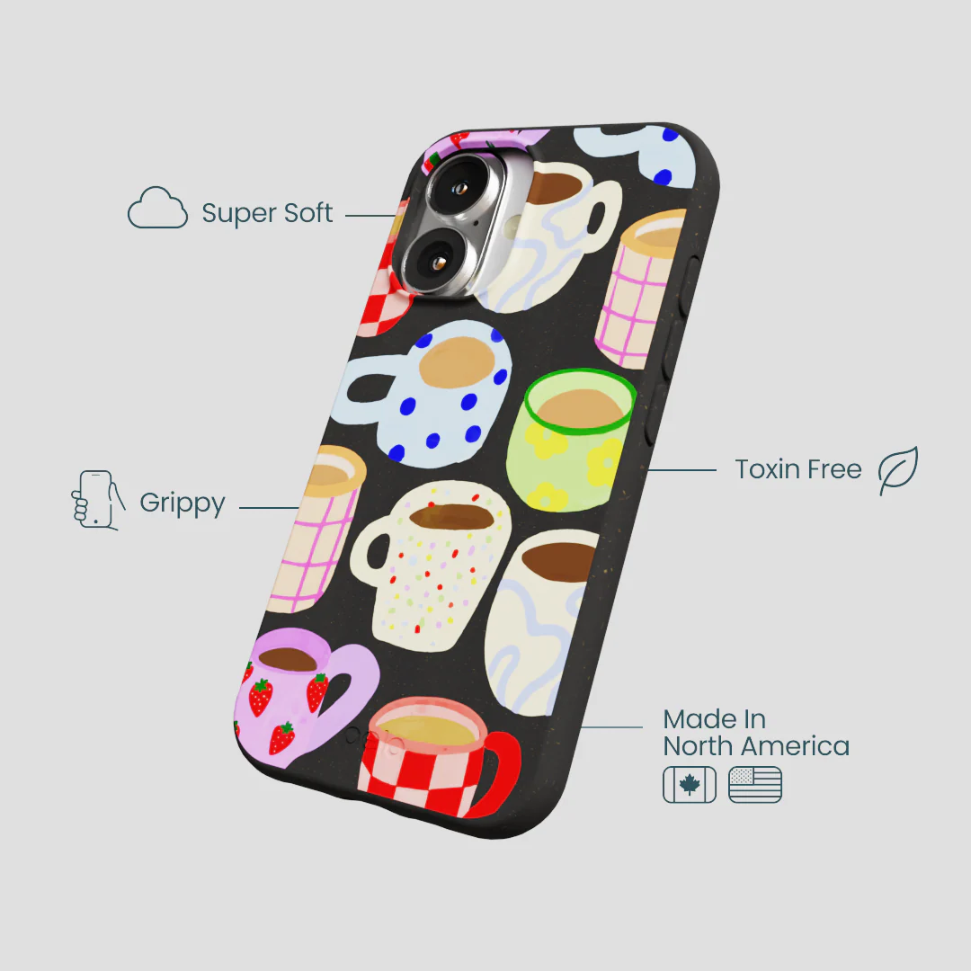 Black Cup of Joy iPhone 16 Case - Image 4