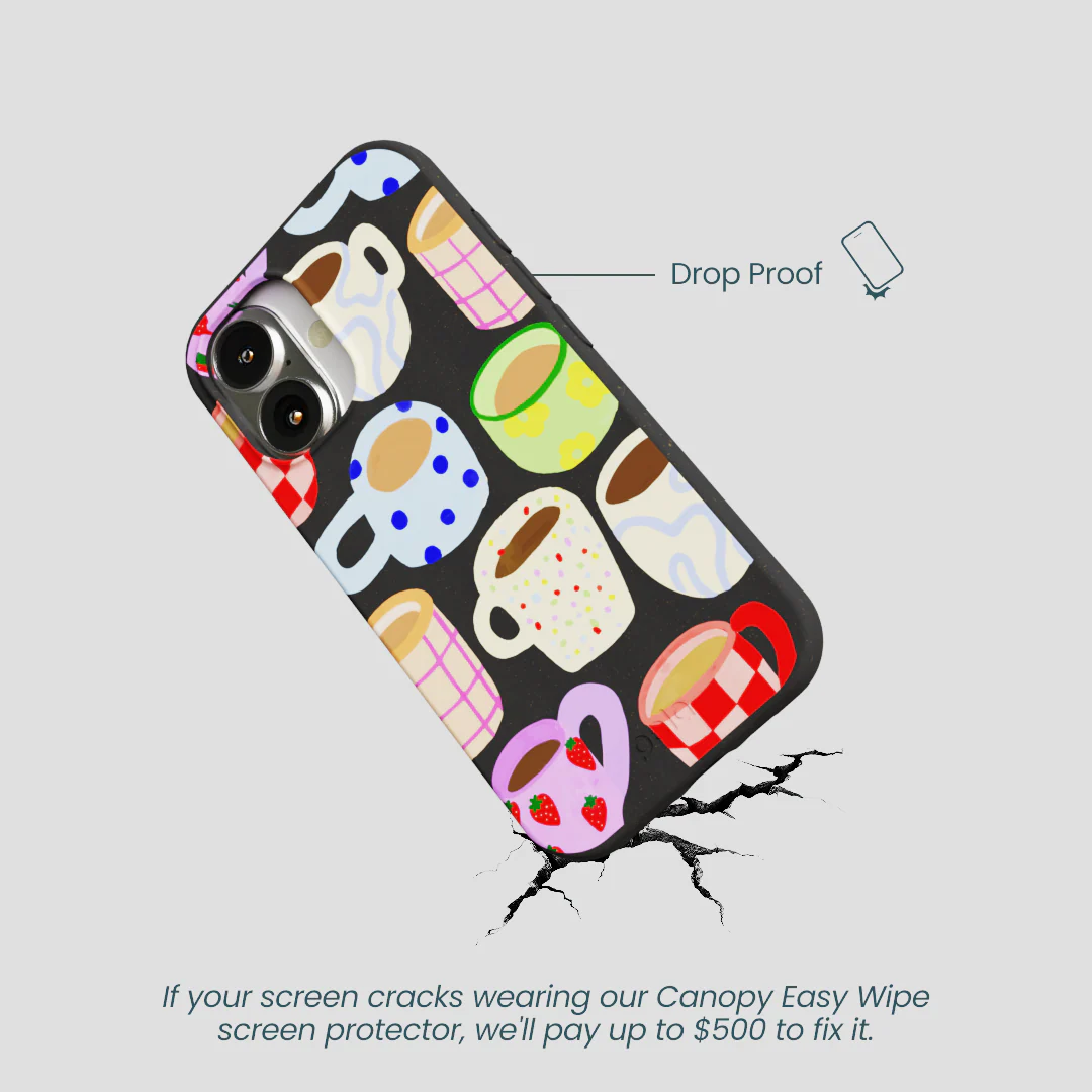 Black Cup of Joy iPhone 16 Case - Image 5