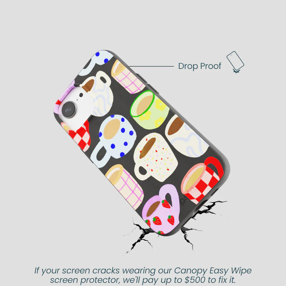 Black Cup of Joy iPhone 16e/17e Case - Image 5