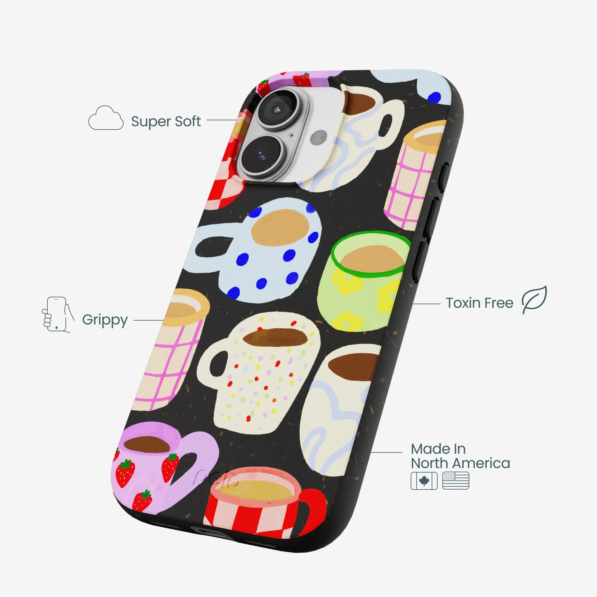 Black Cup of Joy iPhone 17 Case - Image 4