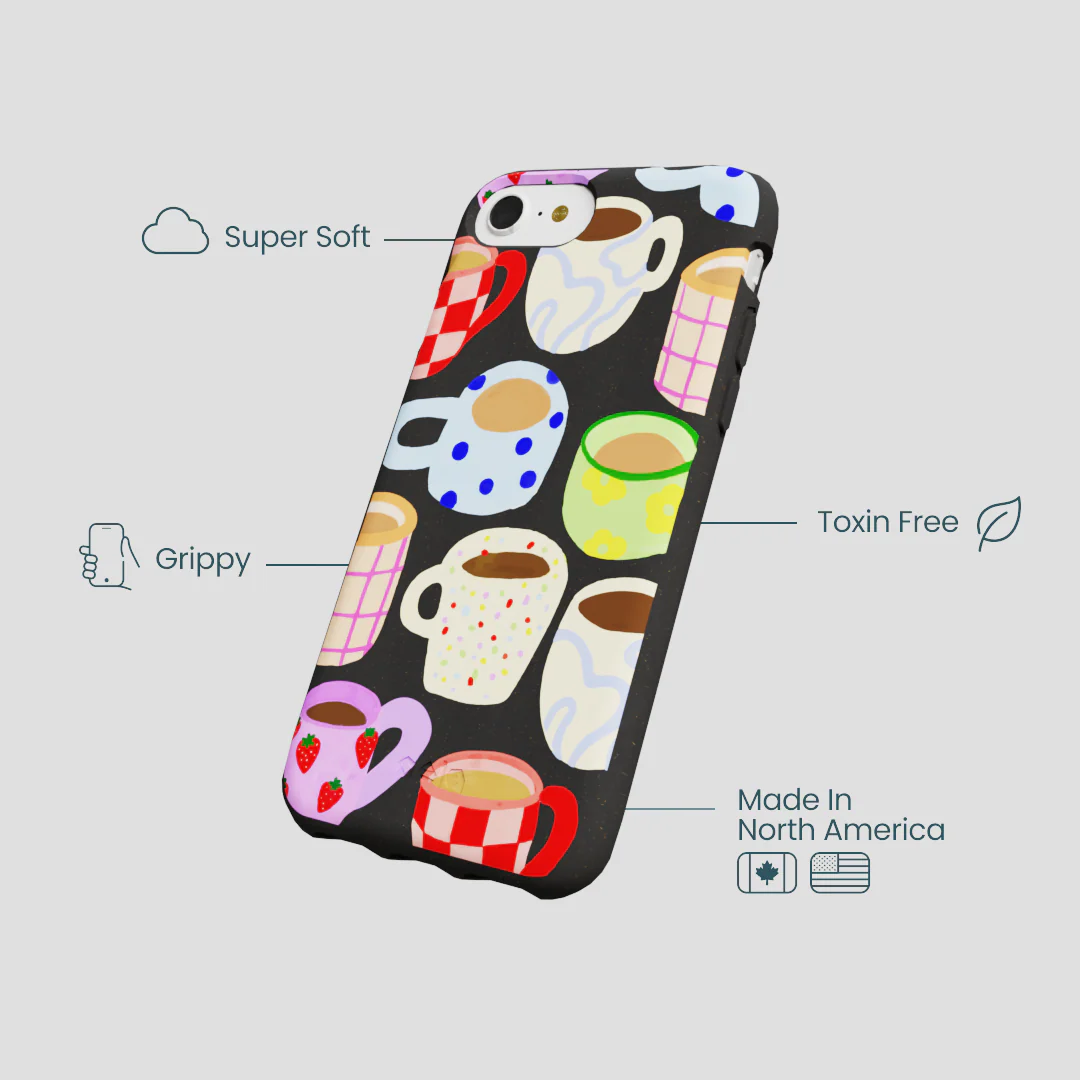 Black Cup of Joy iPhone 6/6s/7/8/SE Case - Image 4