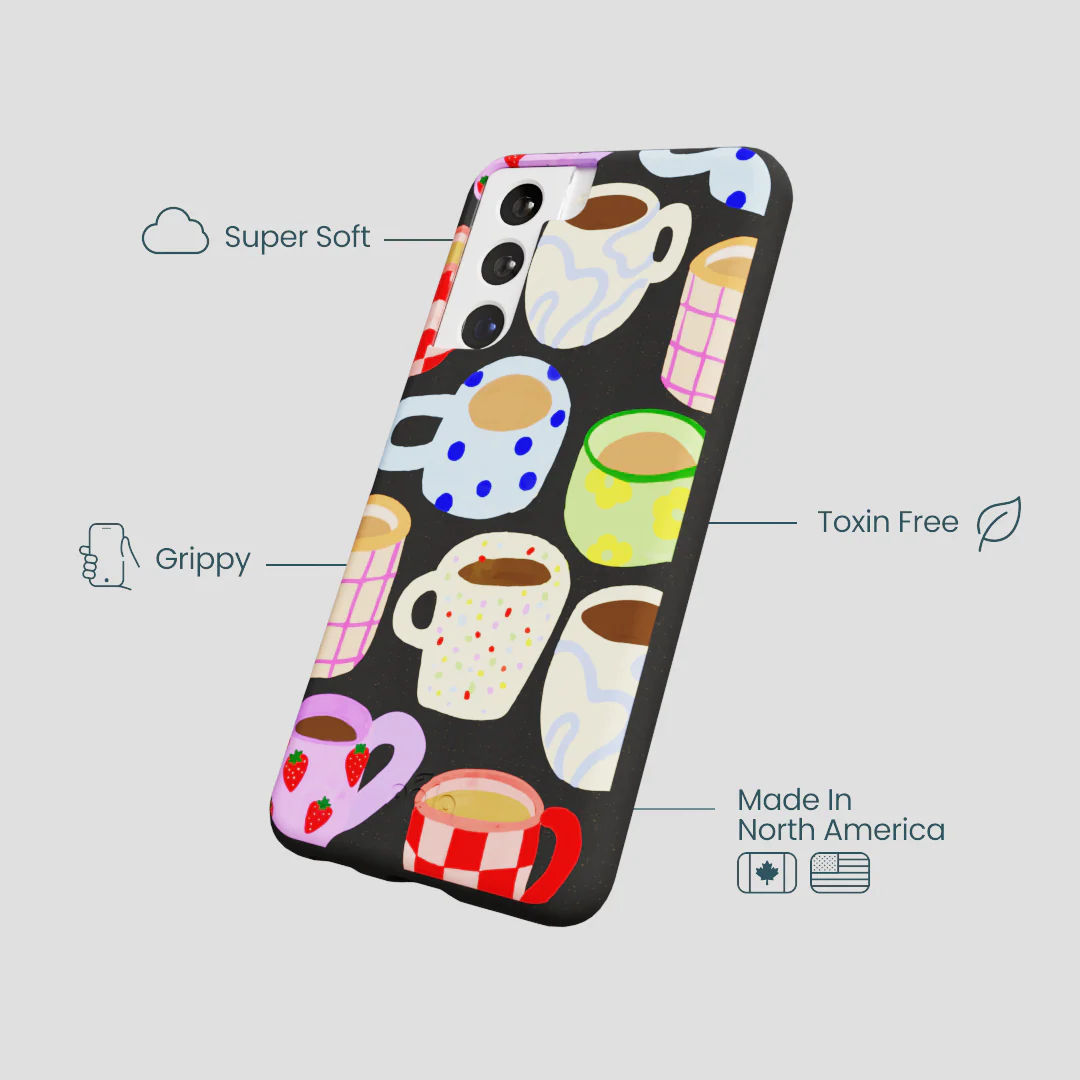 Black Cup of Joy Samsung Galaxy S21 Case - Image 4