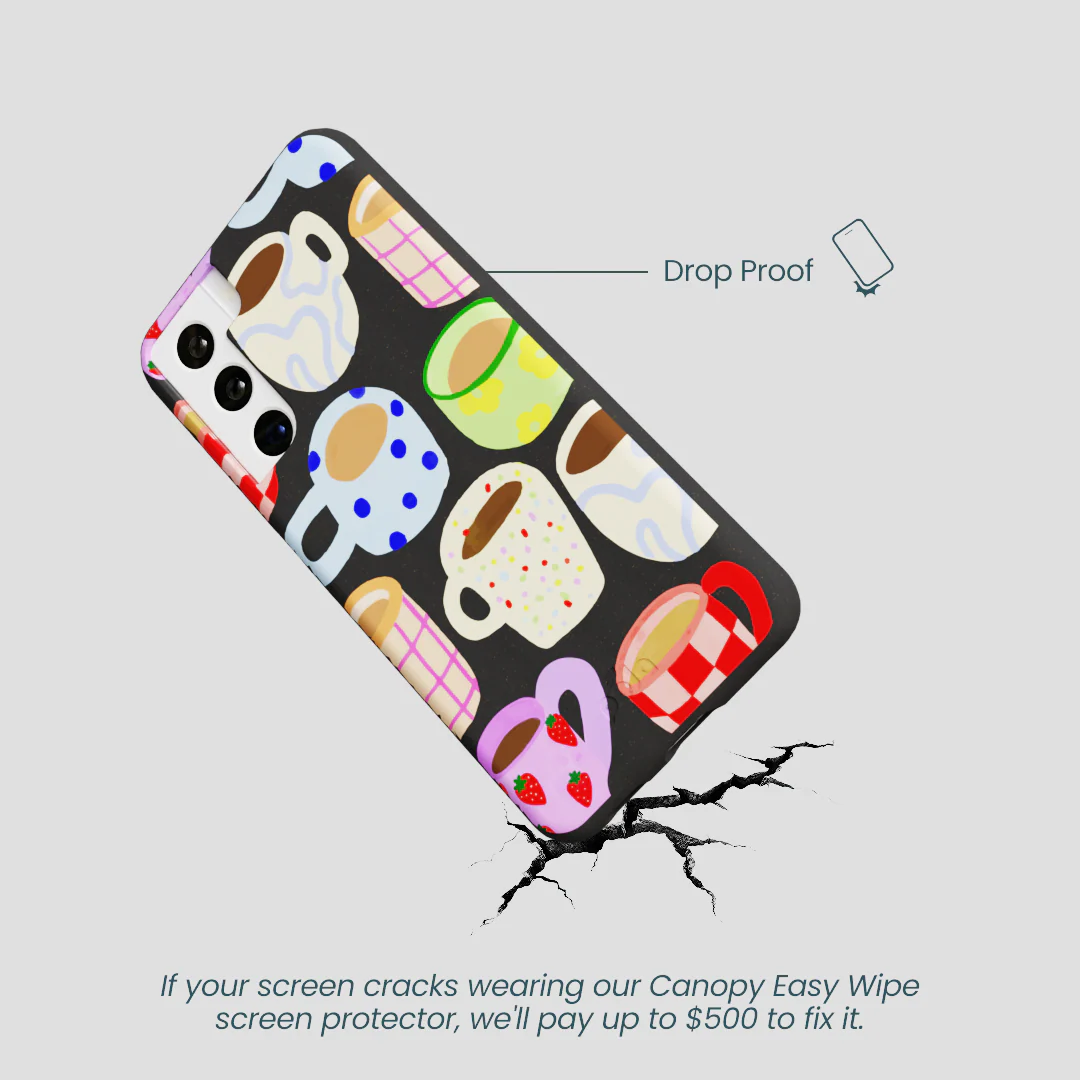 Black Cup of Joy Samsung Galaxy S21 Case - Image 5
