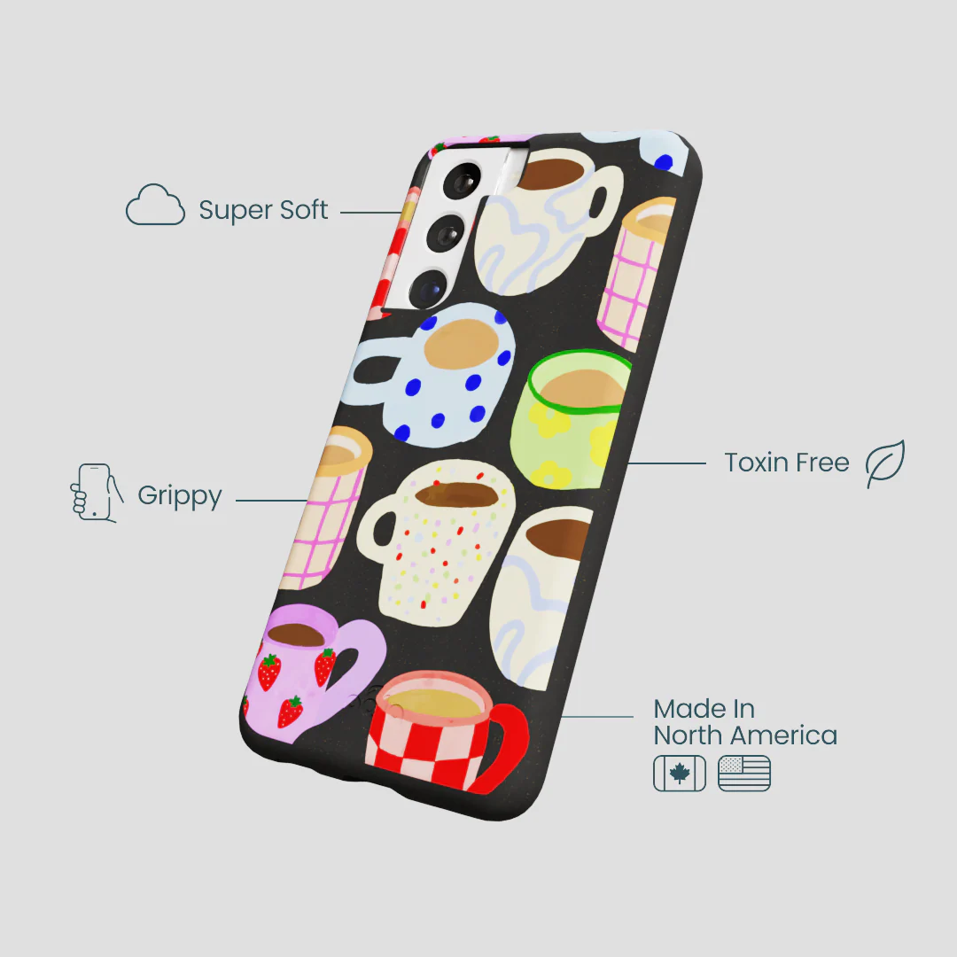 Black Cup of Joy Samsung Galaxy S22 Case - Image 4