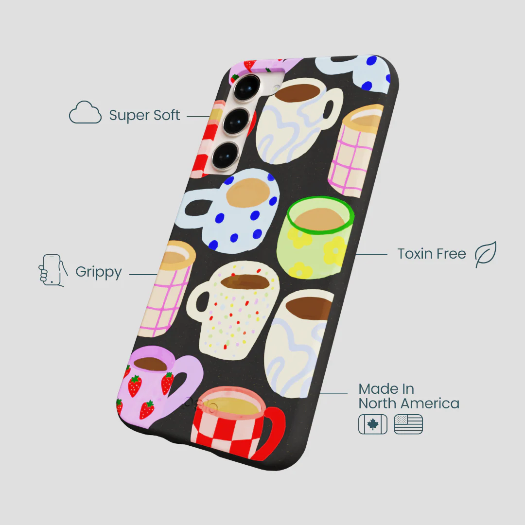Black Cup of Joy Samsung Galaxy S23+(Plus) Case - Image 4