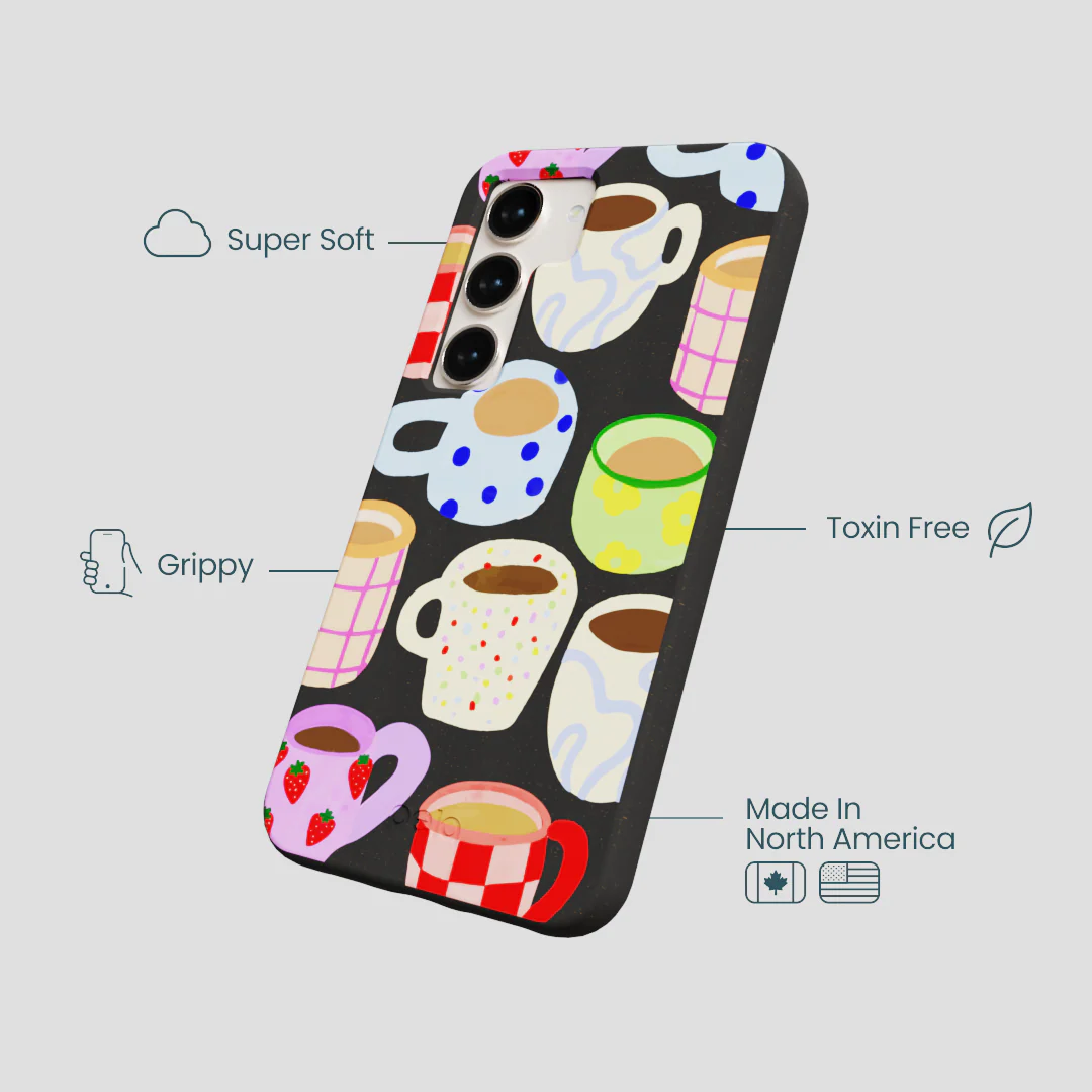 Black Cup of Joy Samsung Galaxy S24 Case - Image 4