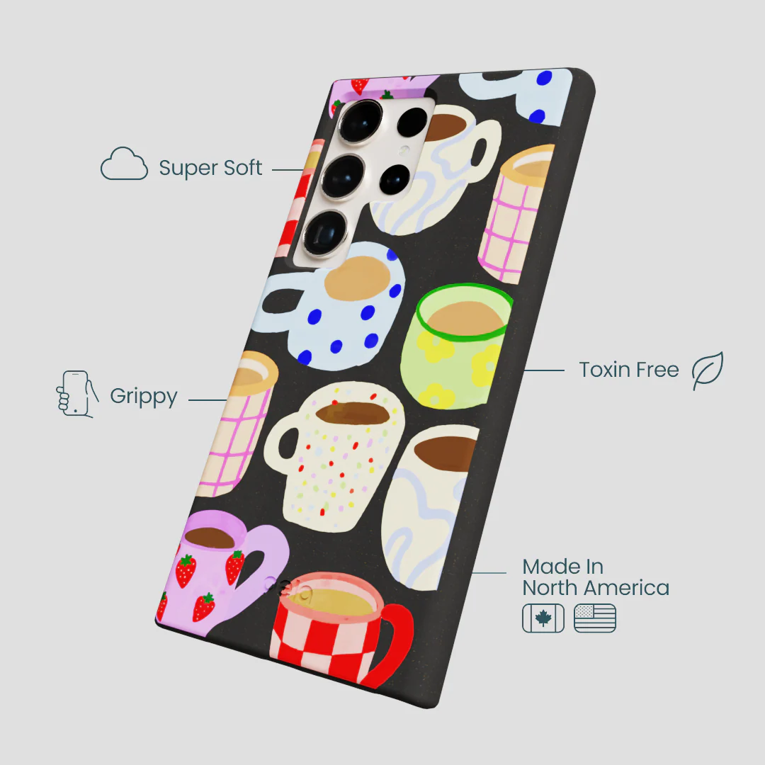 Black Cup of Joy Samsung Galaxy S24 Ultra Case - Image 4