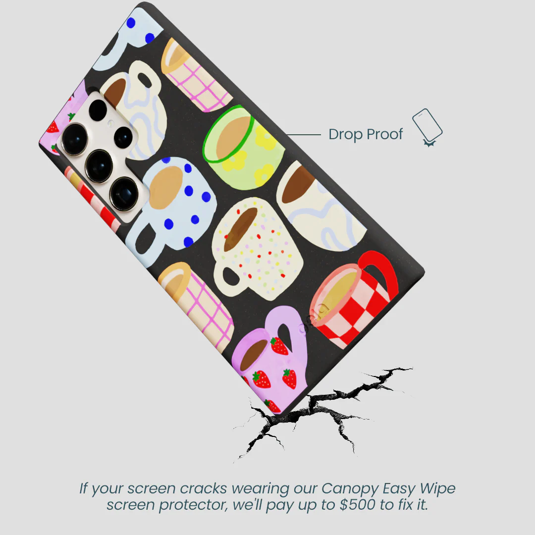 Black Cup of Joy Samsung Galaxy S24 Ultra Case - Image 5
