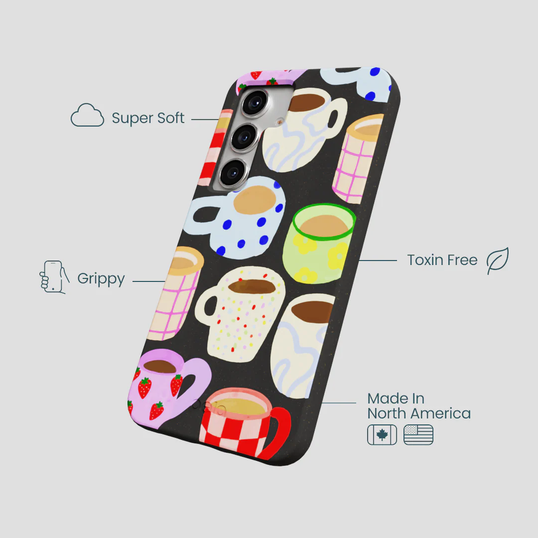 Black Cup of Joy Samsung Galaxy S25 Case - Image 4