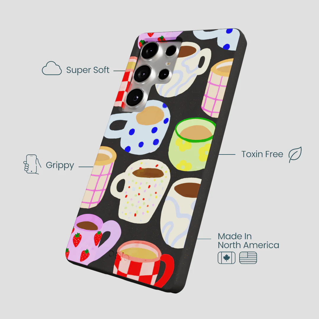 Black Cup of Joy Samsung Galaxy S25 Ultra Case - Image 4