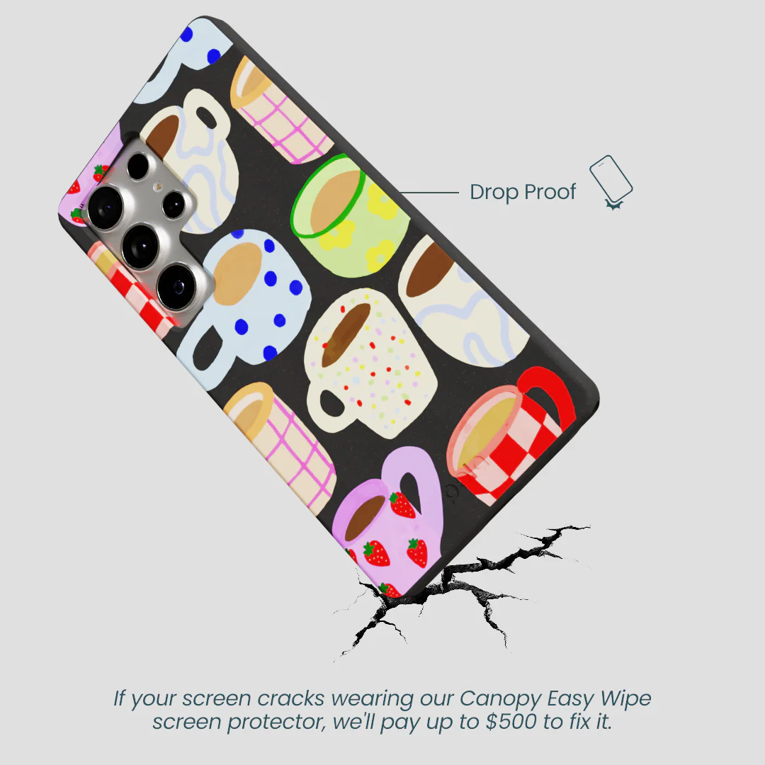 Black Cup of Joy Samsung Galaxy S25 Ultra Case - Image 5