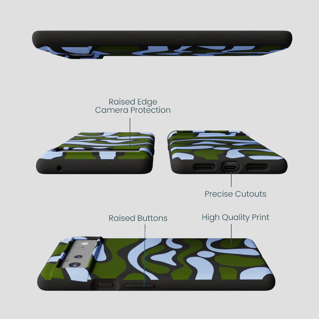 Black Curve and Flow Google Pixel 6a Case - Image 3