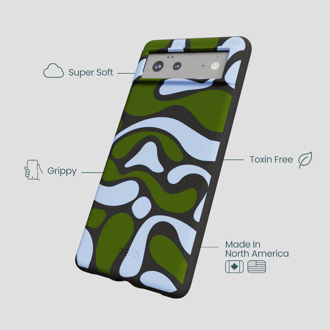 Black Curve and Flow Google Pixel 6a Case - Image 4