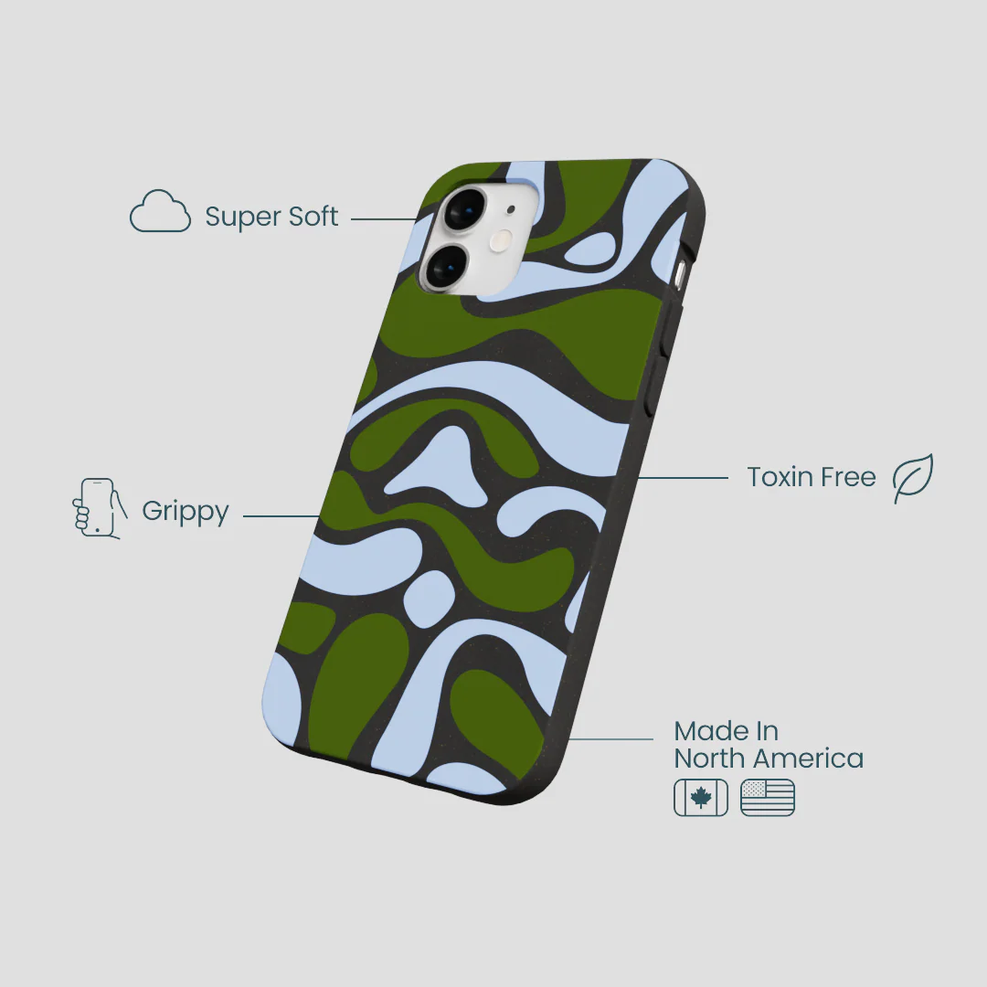Black Curve and Flow iPhone 12 Mini Case - Image 4