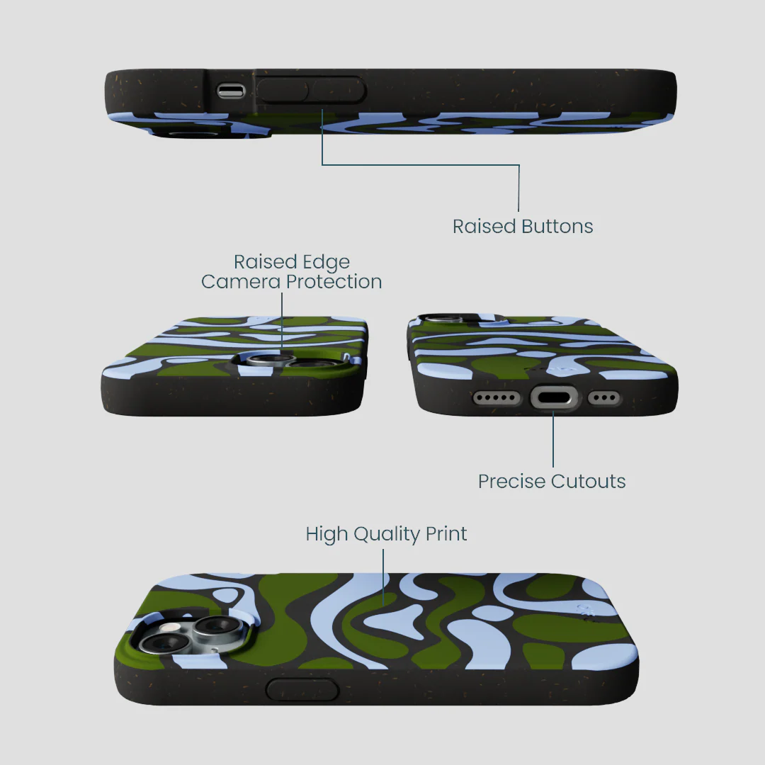Black Curve and Flow iPhone 14 Case - Image 3