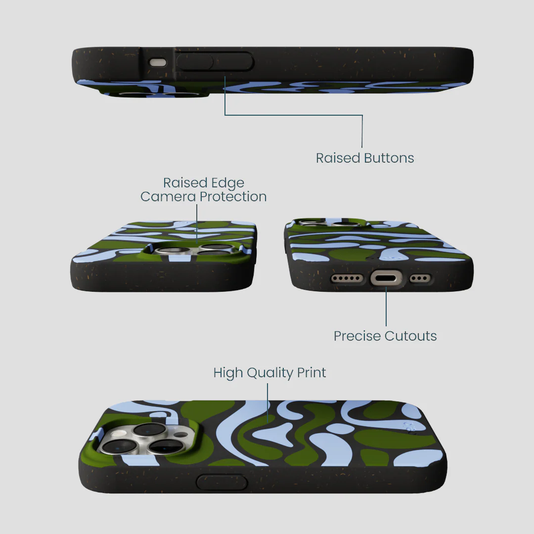 Black Curve and Flow iPhone 14 Pro Case - Image 3