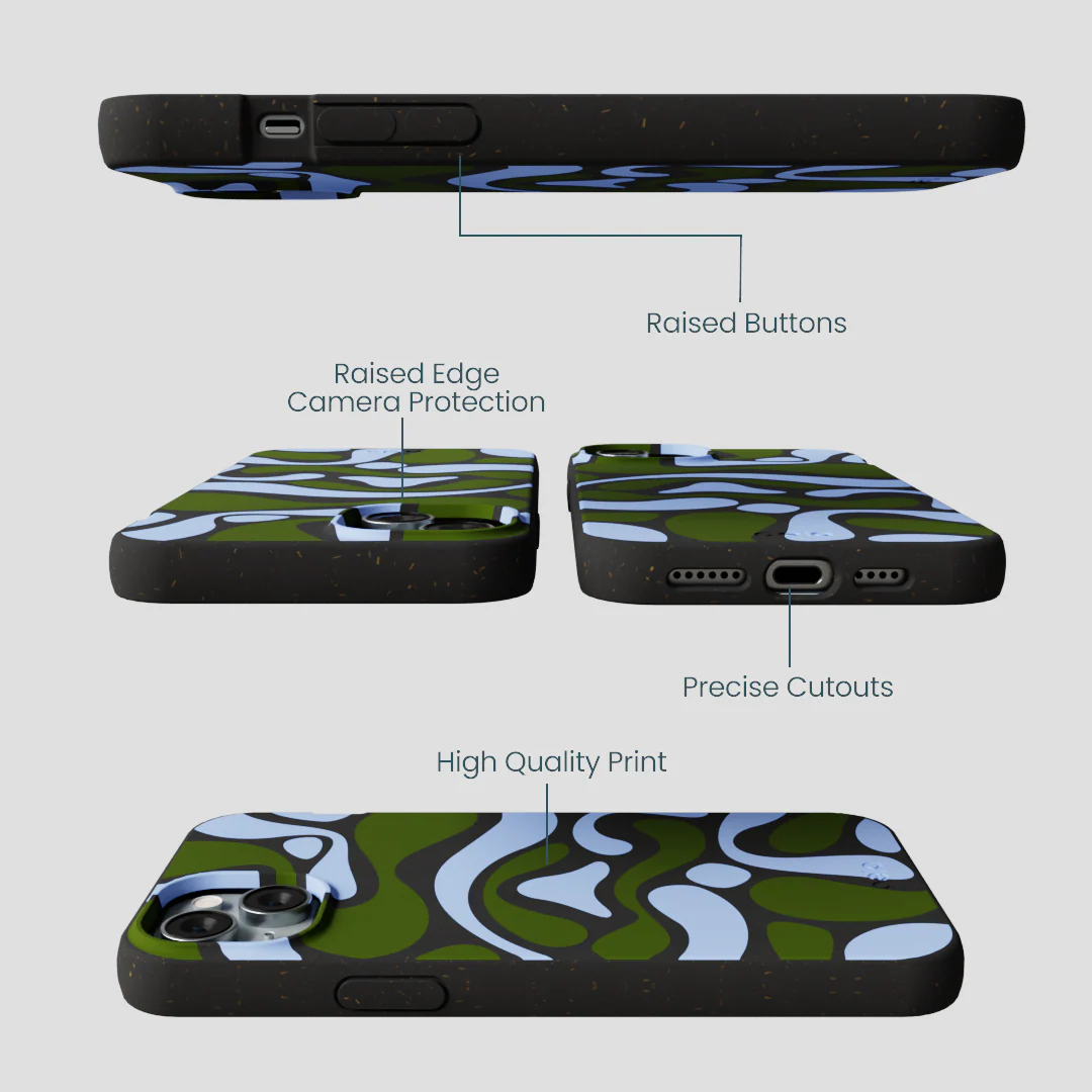 Black Curve and Flow iPhone 15 Plus Case - Image 3