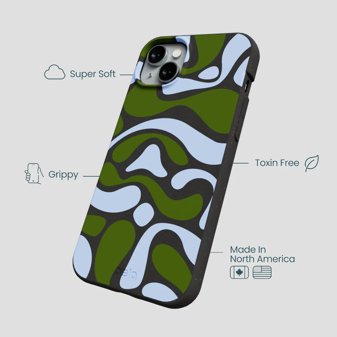 Black Curve and Flow iPhone 15 Plus Case - Image 4