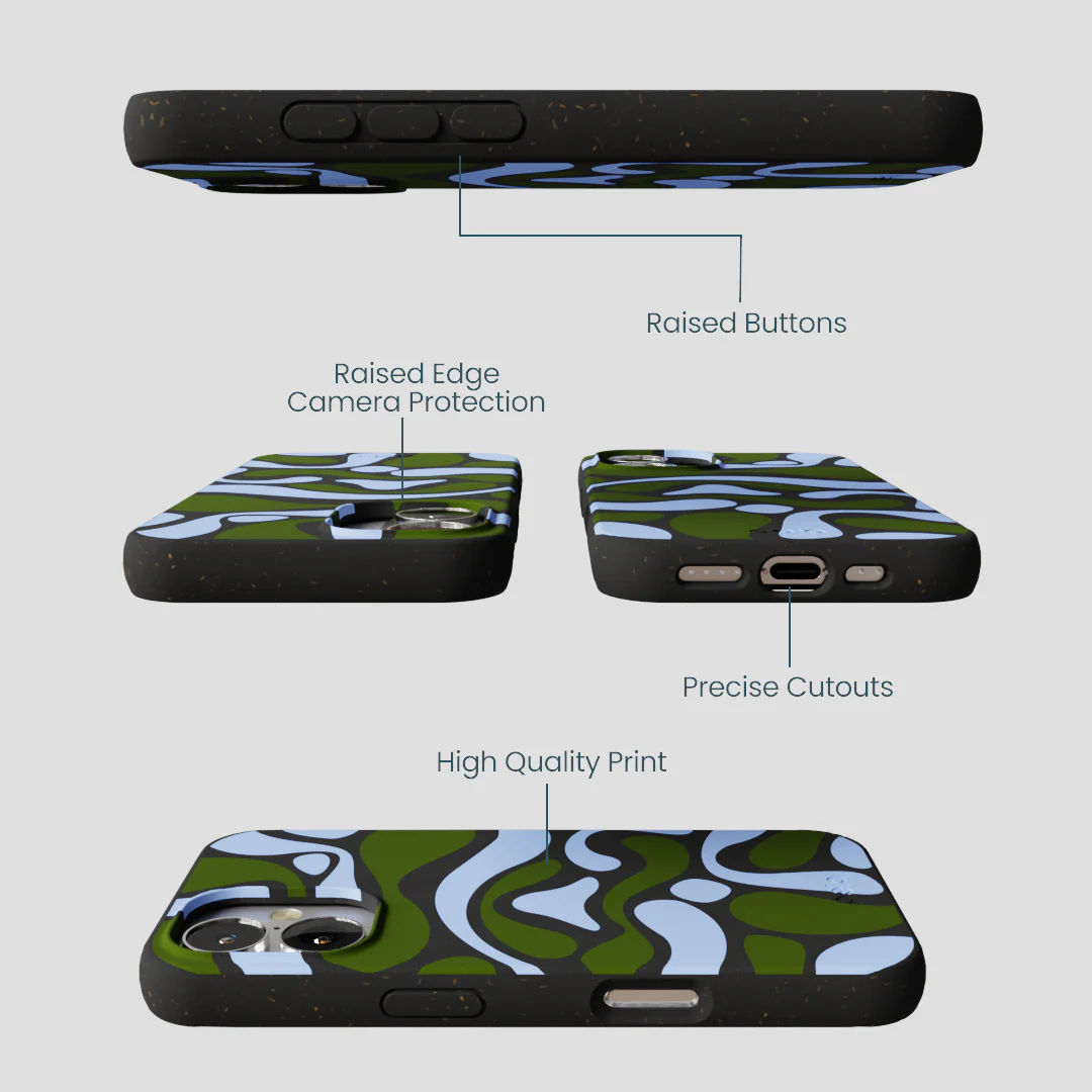 Black Curve and Flow iPhone 16 Case - Image 3