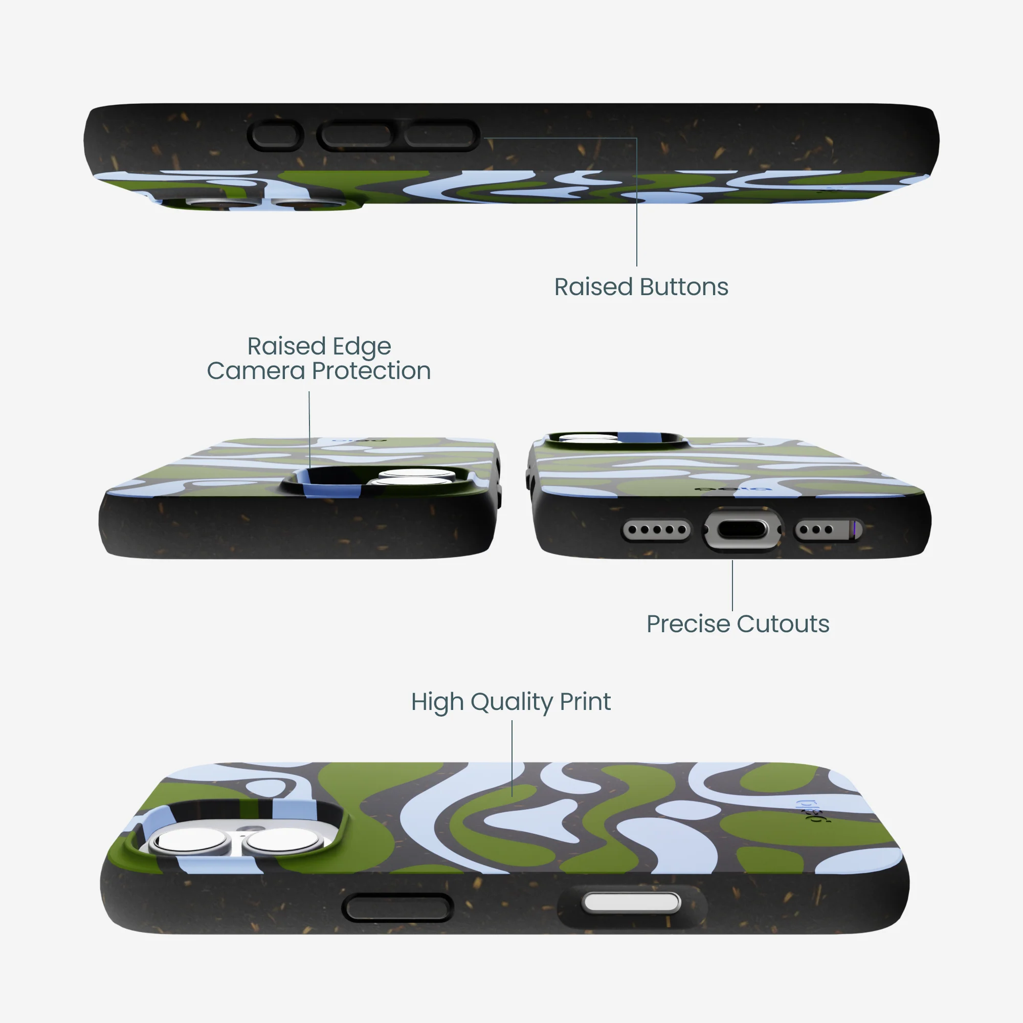 Black Curve and Flow iPhone 17 Case - Image 3