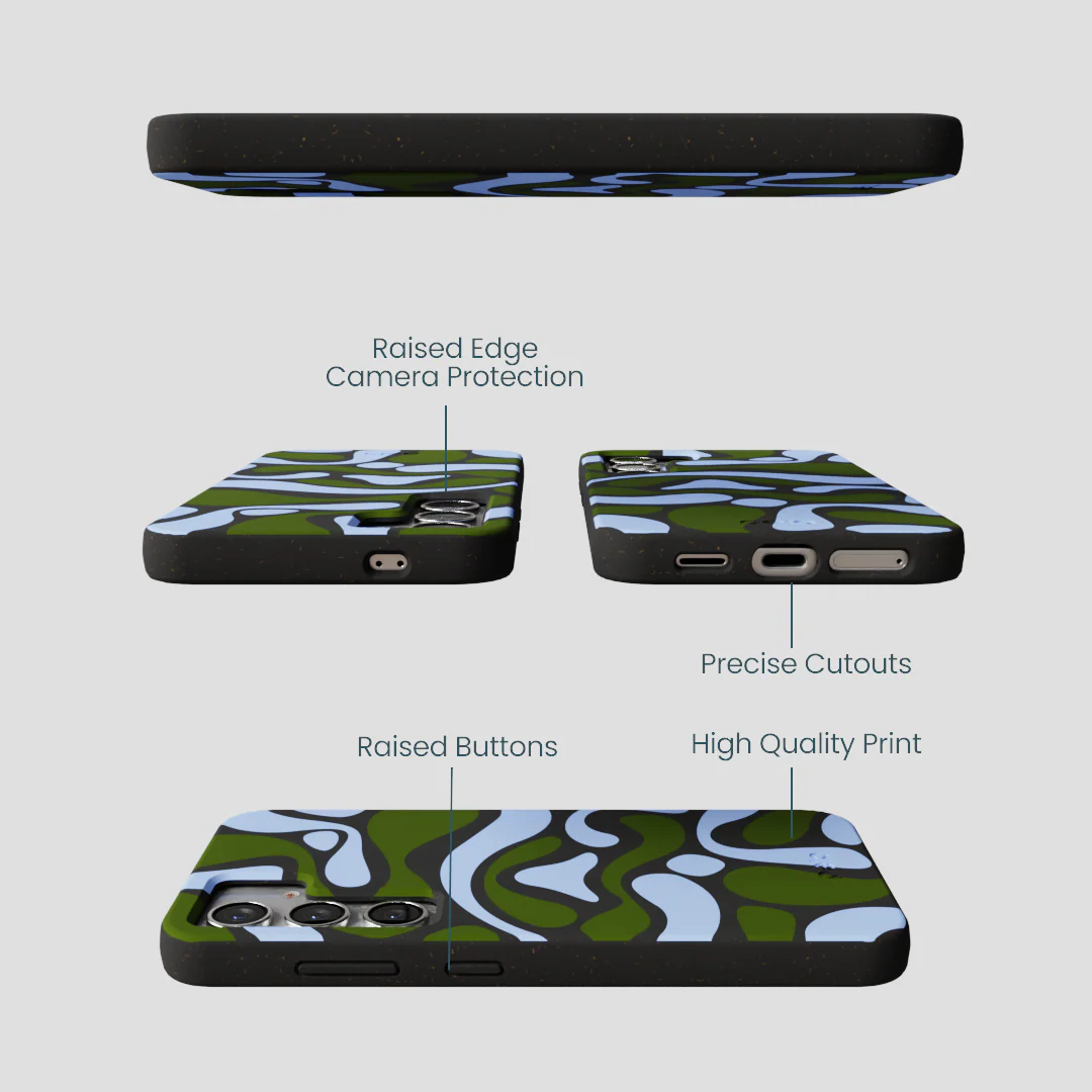 Black Curve and Flow Samsung Galaxy S25 Case - Image 3