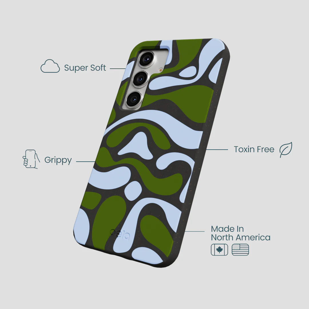Black Curve and Flow Samsung Galaxy S25 Case - Image 4