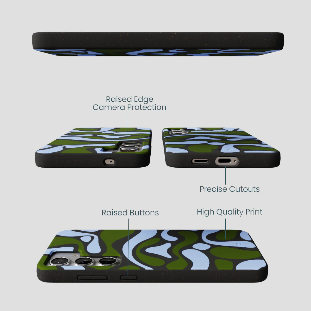 Black Curve and Flow Samsung Galaxy S25+(Plus) Case - Image 3