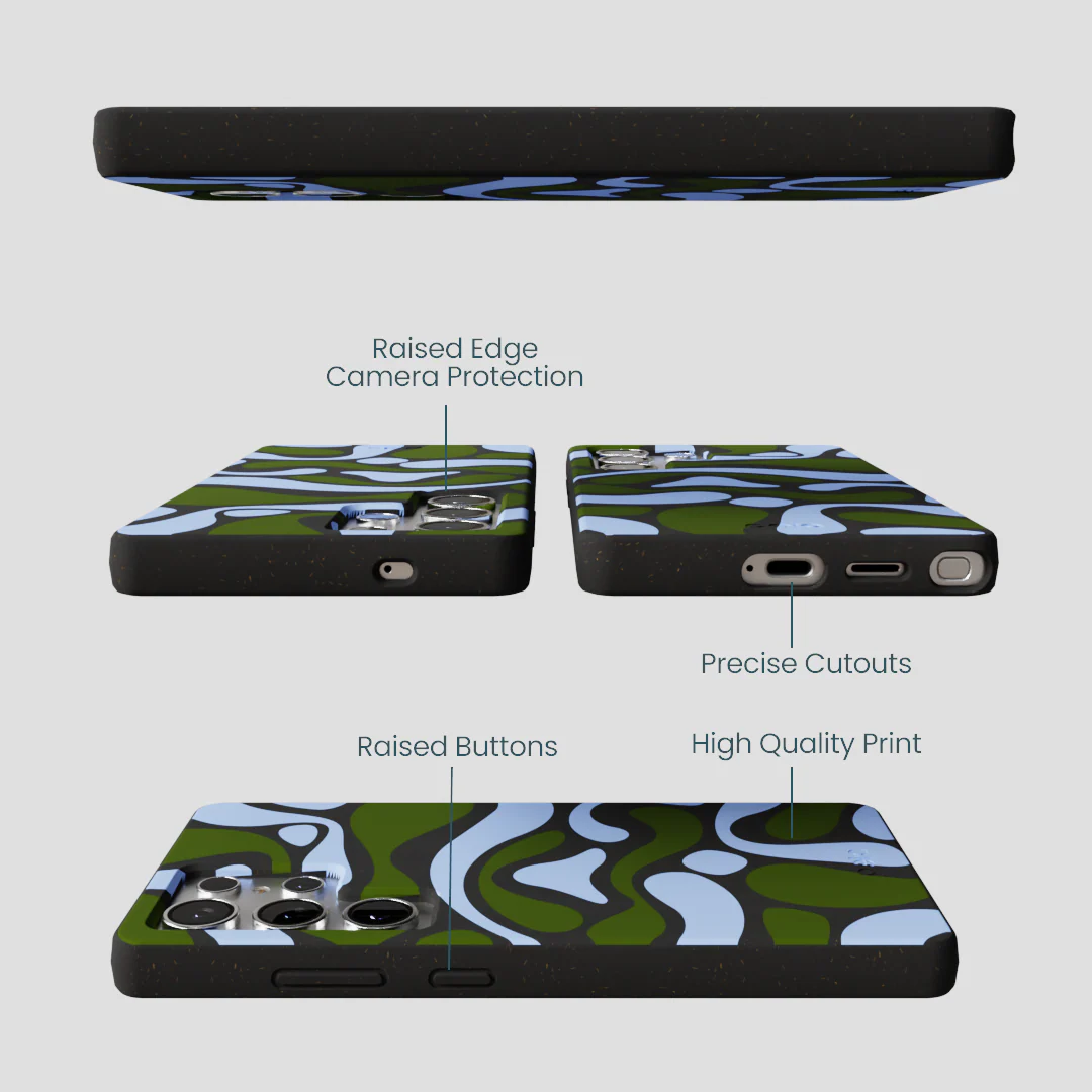 Black Curve and Flow Samsung Galaxy S25 Ultra Case - Image 3
