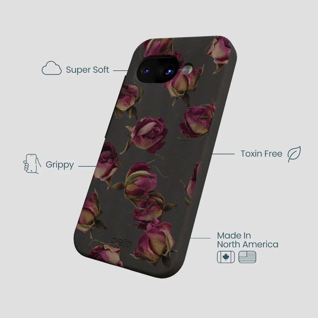 Black Dried Rosebuds Google Pixel 9a Case - Image 4